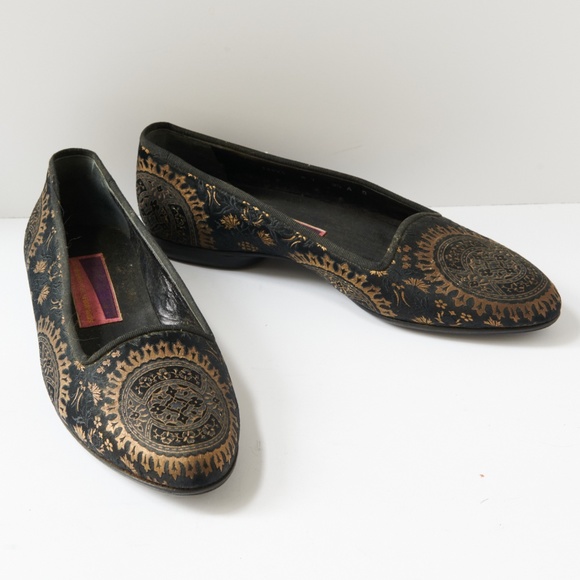 80s - SUSAN BENNIS - WARREN EDWARDS - Loafer - Men\'s - 9.5 - BLK Silk main image 6